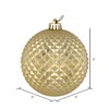 Vickerman 6" Champagne Durian Glitter Ball Ornament, 4 per Bag