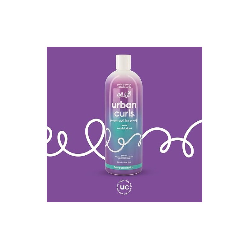 URBAN CURLS Crema Modeladora 960 ml para Cabello Rizado Definir