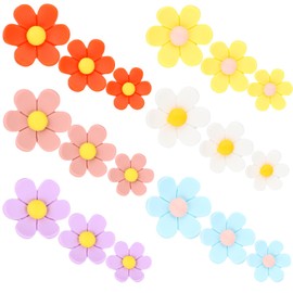 18pc 3D Cute Flower Fridge Magnets, 6 Colors Cute Floral Fridge Magnet Set, 3 Sizes Colorful Strong Decorative Funny Refrigerator Magnets for Refrigerator, Whiteboard, Kitchen, Office, Decor