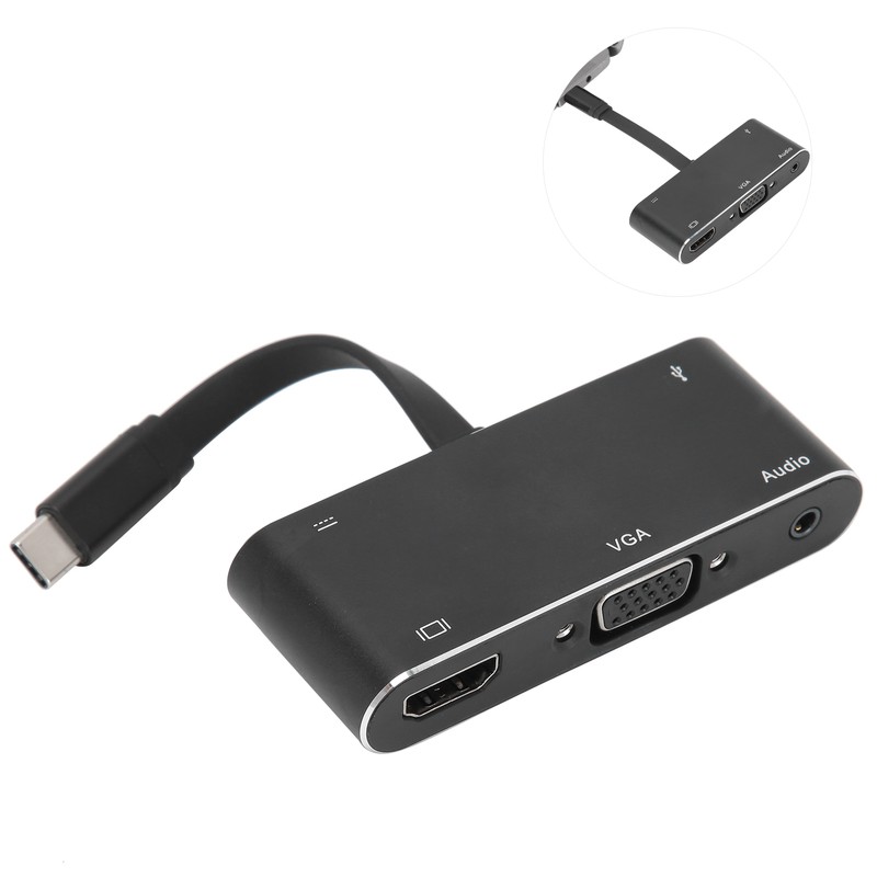 Type C to HDMI VGA Converter Audio Cable Aluminium Alloy