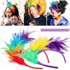 Lumadecor Retro Flapper Feather Headbands Mardi Gras Prom Dancer Headpiece