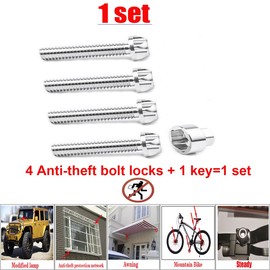 VOSANTU - Tornillos M6 de acero inoxidable 304 con bloqueo antirrobo de 70 mm, kit de herramientas de seguridad para toldo de bicicleta de montaña, accesorios de coche para la seguridad de barra de