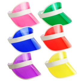 Bramble Unisex Neon Sun Visors - One Size - Perfect for Sports, 80s Costumes, Festivals, Parties, multicoloured