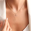 Gold Necklace Women Trendy 14K Gold Plated Emerald Pendant Necklaces