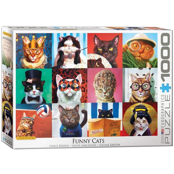 EuroGraphics Funny Cats by Lucia Heffernan 1000-Piece Puzzle