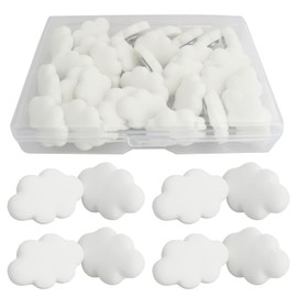 Cloud Pushpin yyangz 30PCS White Decorative Cloud Push Pins for Wall Hanging Posters Pictures Photos Memo DIY Craft Gift Bags Projects Home Decor Office School Supplies, Cute Thumb Tacks