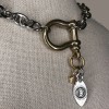 CoolCalmCollected Chunky Mixed Metal Charm Necklace Edgy Modern ShackleCarabin
