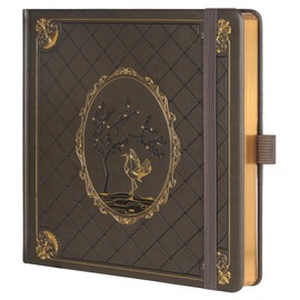 TIEFOSSI Bullet Dotted Journal Notebook, Dot Grid Notebook for Women Men, Hardcover PU Leather Journal, 160 GSM Thick Paper, 160 Numbered Pages with Gold Edge, 8 x 8 Inch