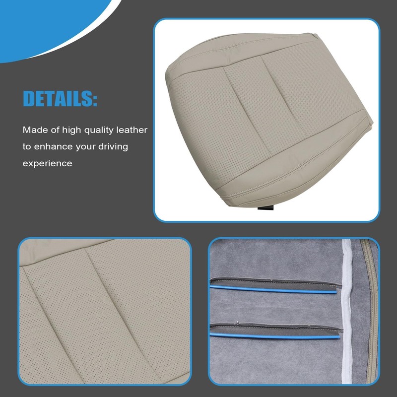 Priprilod Seat Cover Tan Perforated Replacement Leather Driver and Passenger