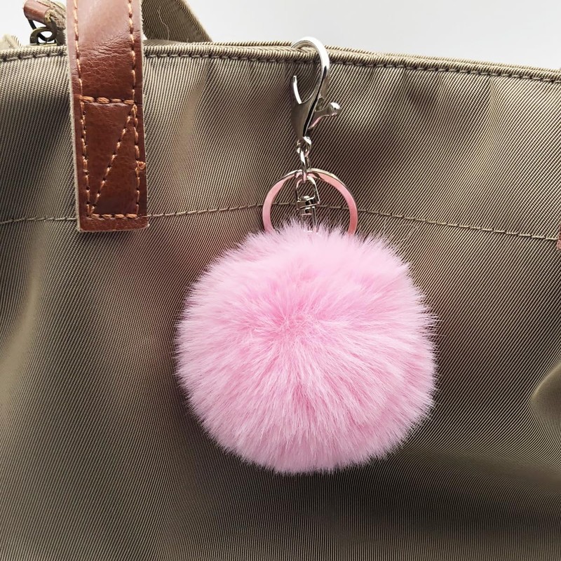 Sqzrpomddy Keychain Key Holder Cute Fluffy Keyring Bag Hanging Decoration