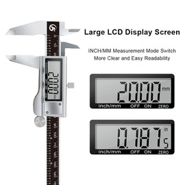 KETOTEK Digital Caliper, Electronic Vernier Caliper 150 mm/6 inch Stainless Steel Calipers Measuring Tools Digital Micrometer with LCD Screen