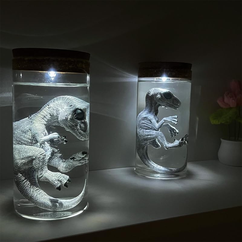 Unique Dinosaur in Glass Bottle Figurine - A Touch of