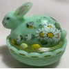 Bunny - Covered Easter Rabbit Dish - Decorated - American