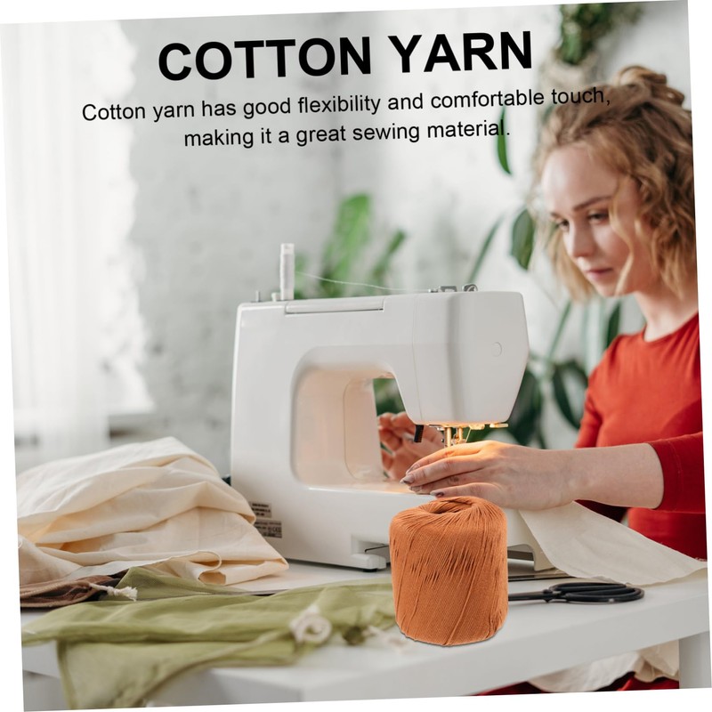 LALAFINA Light Brown Cotton Yarn Knitting Needles Craft Yarn DIY