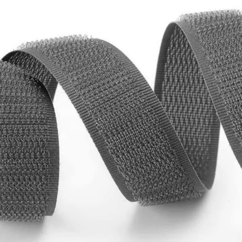 1 Inch Gray Hook & Loop Sew On Fastener -