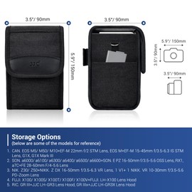 JJC Compact Portable Camera Bag for Fuji X100VI X100V X100T for Sony a6700 a6600 a6400 a6100 with 16-50 mm Lens for Canon EOS M5 M50 with EF-M 22 mm for Ricoh GRIII for Leica SOFORT2, black, travel