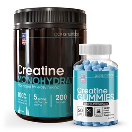 GN Creatine Duo Bundle, Powder and Gummies, 1kg Tub, Blueberry, Creatine Monohydrate