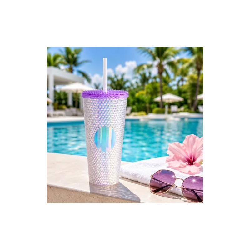 Vaso de Plástico Reusable con Doble Pared 710 ml Brillante