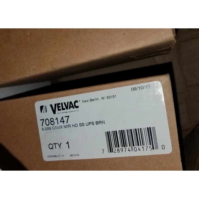 VELVAC 708147 6.5" X 6" HEATED CONVEX MIRROR SS WIRE