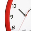 MPM Quality Design Plastic Wall Clock, Red/White, Quartz Stepper Motor,