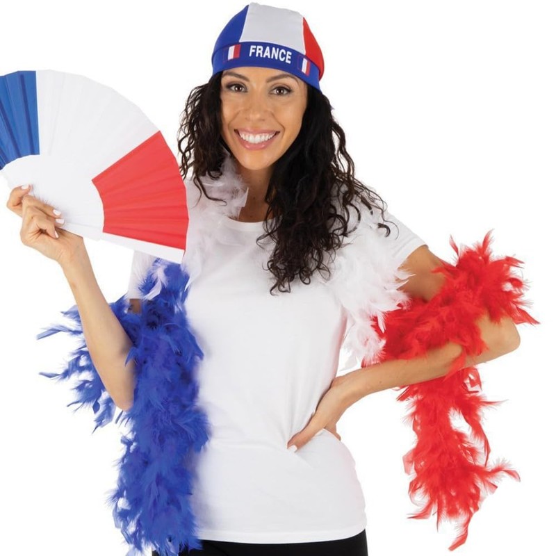 P'tit Clown Unisex Boa Plumes Bleu, Blanc, Rouge Feather Boa,