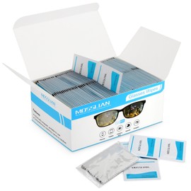 MOSSLIAN Lens Cleaning Tissue 120 Individually Wrapped, Quick Dry Wet Type, for Glasses, Tablets, Smartphone Screens, Removes Fingerprints, Oil, and Dirt, Includes 1 Cleaning Cloth