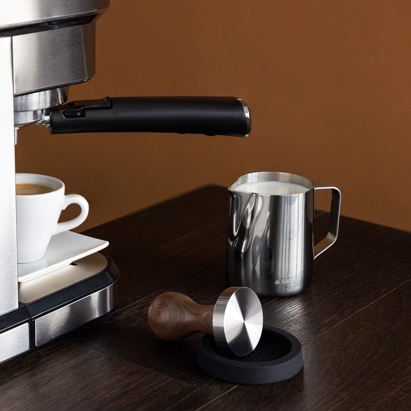 Navaris Coffee Tamper Set - Milk Jug and Stainless Steel