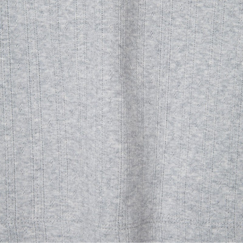 JAJU [JAJU] Her Pointelle Long Sleeve Lounge Cardigan_Melange Grey