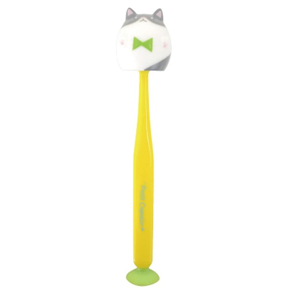 Mascot Cap Toothbrush with Suction Cup, Cat, Pack of 1