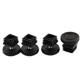 uxcell 4 Sets Office Desk Adjustable Leveling Foot 24mm x 24mm Square Insert Kit