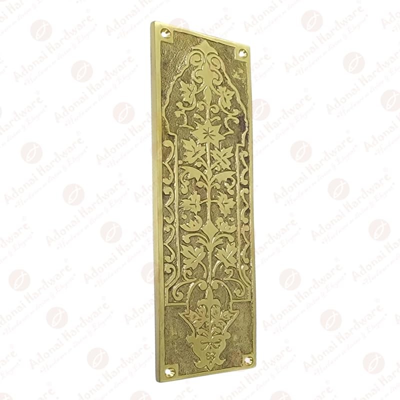 Adonai Hardware 10 Inch "Nezib" Decorative Brass Push Plate (Satin