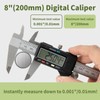 SCITOOLS Digital Caliper 0-8" Measuring Tool with Metal Ruler, Micrometer