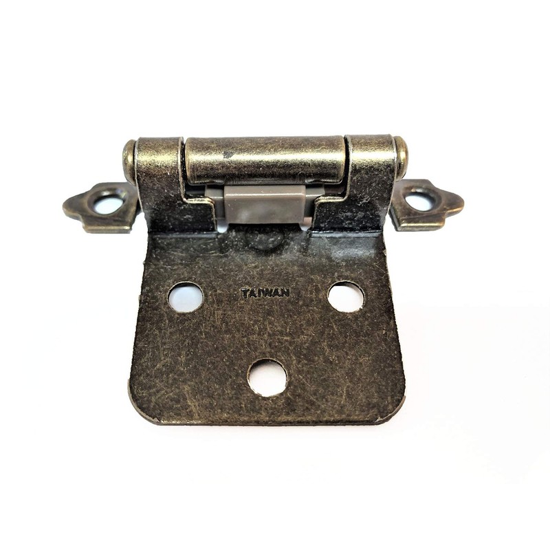 Semi-Concealed Hinge in Antique Brass - 4 Pack