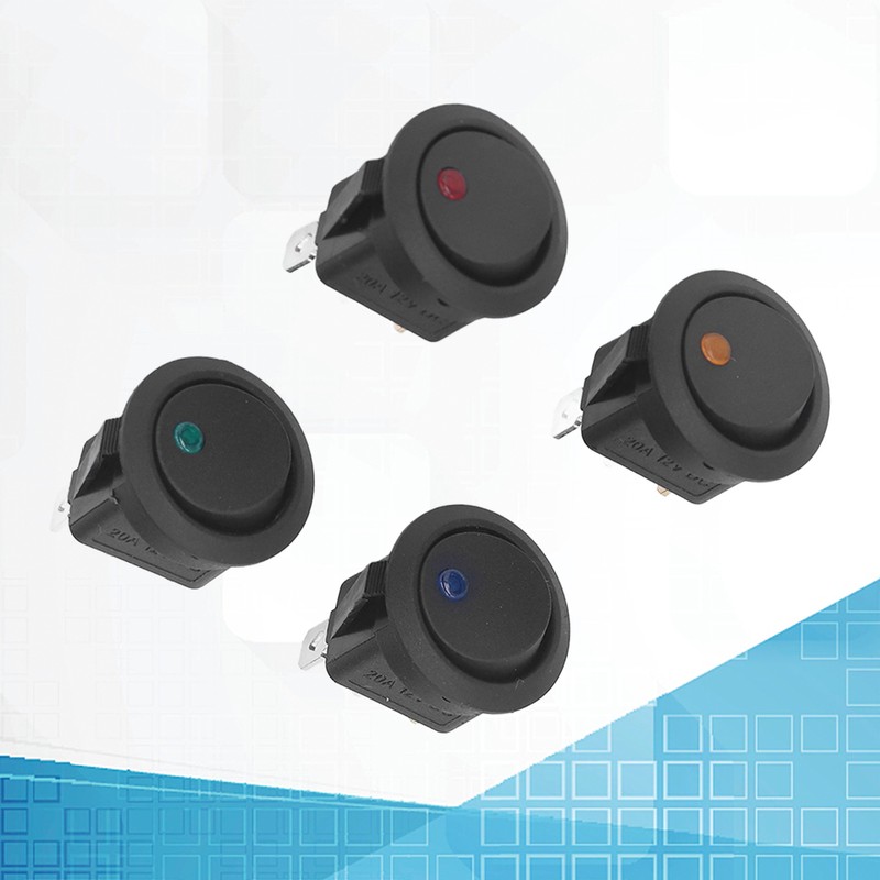 20Pcs 12V Round Rocker Switch LED Light 3 Pin 2