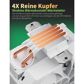 upHere gaming CPU Cooler, Single Tower 4 Heat Pipes CPU Cooler, 120 mm PWM Fan, without removing the fan, to install the CPU cooler, for AMD AM4 AM5/Intel 2011/2066 (X79/X99), PC cooler, up1K4.