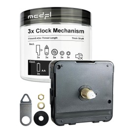 MCDFL Clock Movements 11mm/0.43in Thread Length (Thick Shaft, 3 Set, 227S) Push on Silent Sweep Motor Battery Powered Mechanism Grandfather Parts Time Cuckoo Machine Hardware Kits for Do It Yourself