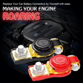 CHUSYYRAY 2 Replace Car Battery Terminal Clamp Clip Connector Adjustable Positive Negative