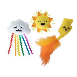 Fringe Studio Plush Cat Toy Set, Purr-Fect Weather, Mini 3 Piece Set, Pet Shop Collection (904032)