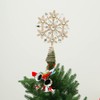 TZSSP Tree Topper Metal Silver Star Snowflake Treetop Festive Party