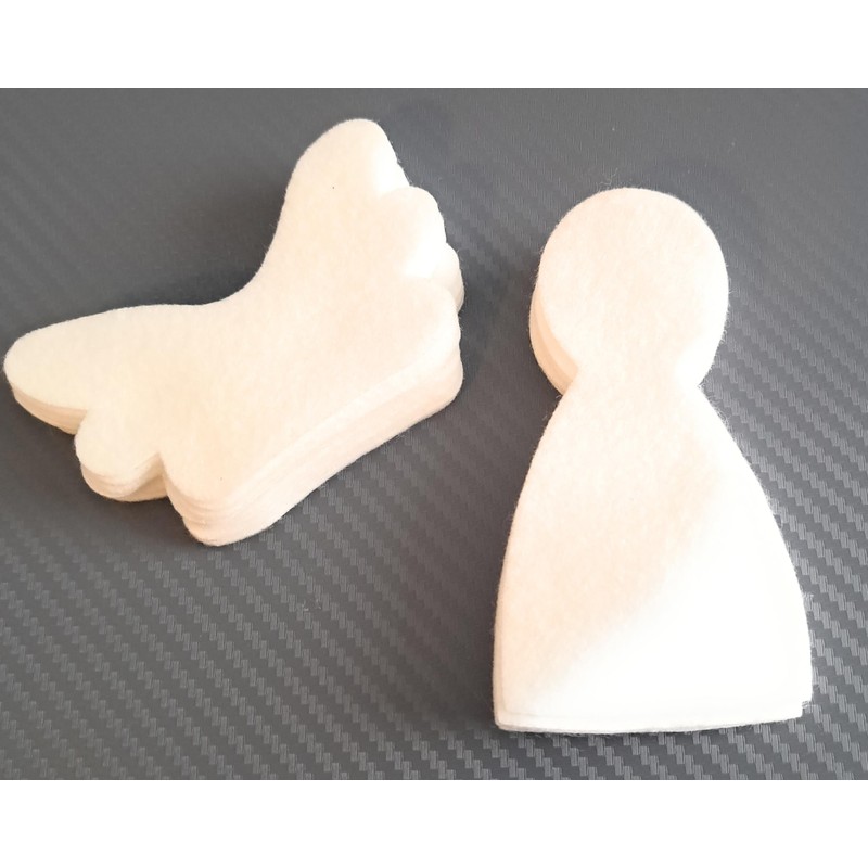 Felt Angel Die Cut Out Shapes With Wings, DIY Christmas