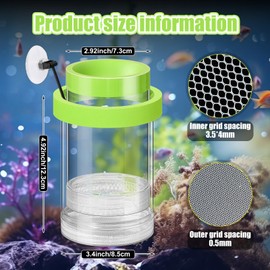 Beeveer 2 Pcs Breeder Box for Fish Tank Aquarium Breeder Separation Net Breeding Box with Suction Cup for Small Fish Shrimp Clownfish Guppy(Green,M)