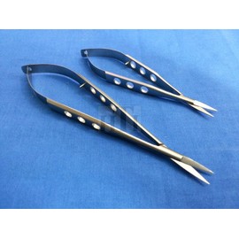 SET OF 2 PREMIUM O.R GRADE CASTROVIEJO MICRO SURGICAL SCISSORS 4.5" + 5.5" STRAIGHT OPHTHALMIC OPHTHALMOLOGY INSTRUMENTS ( HTI BRAND)
