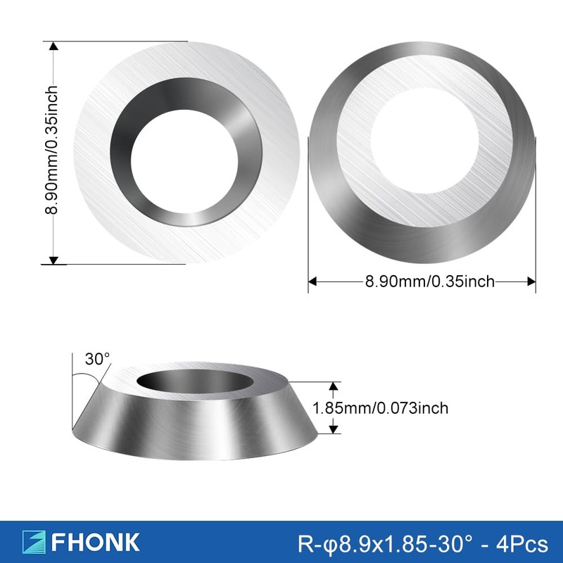 FHONK 34Pcs Tungsten Carbide Cutters Inserts Set, Lathe Tools for