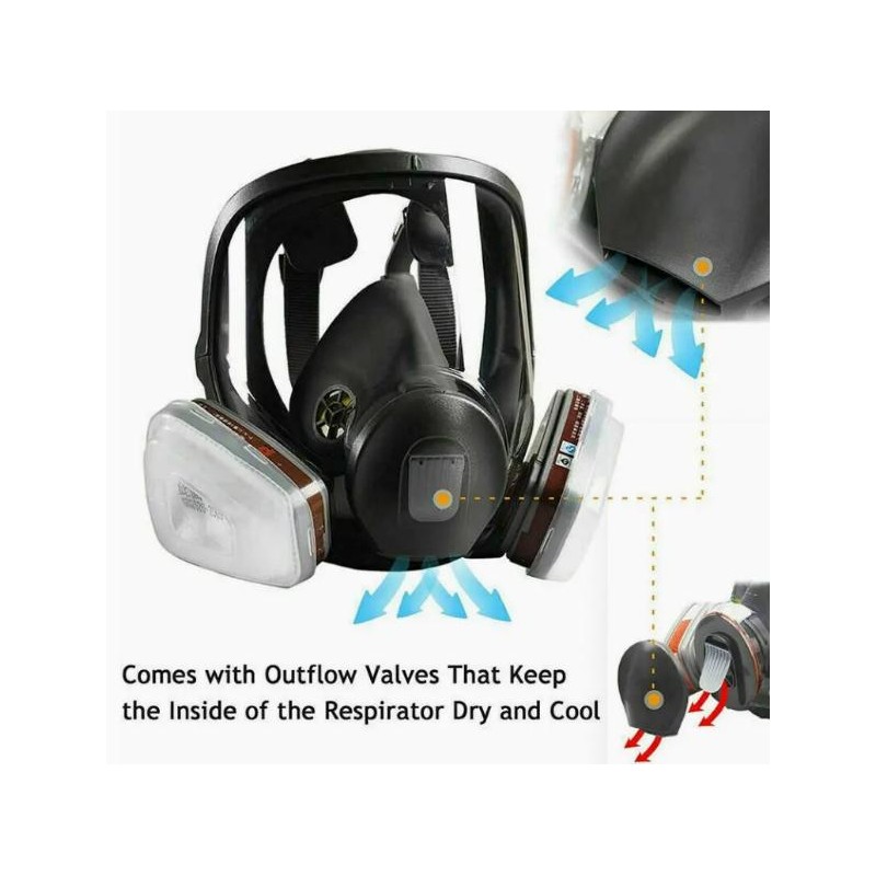 15-in-1 Professional Full Face Respirator Mask With Safety Goggles -