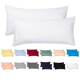 Livessa Set of 2 Pillowcases, 40 x 80 cm, Concealed Zip on the Long Side, Pillowcase Made of 100% Cotton Jersey Fabric, Ultra Soft and Breathable, Oeko-Tex Certified