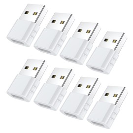 ZJKJHJY USB C Female to USB Male Adapter 8-Pack Type C to USB A Converter(White)