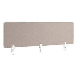 Bush Business Furniture 58W Desktop Privacy Screen in Warm Beige, Desk Mounted Office Partition with Acoustic Sound Dampening Panel