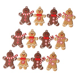 Ciieeo Pcs Christmas Gingerbread Man Hanging Holiday Gingerbread Ornaments Cookie Christmas Ornaments Clay Figurine Ornaments Xmas Tree Ornament Decoration PVC Soft Glue