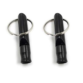ocona Whistle, Dog Whistle, Key Ring, Black, Pack of 2