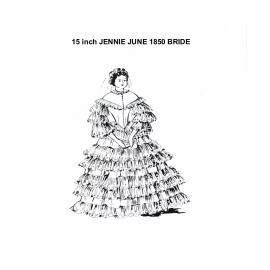 Vintage 1850 Bride Gown Pattern for 15 inch Jenny June 1940's COPY